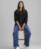 Women's Cotton Twill Shacket - Black