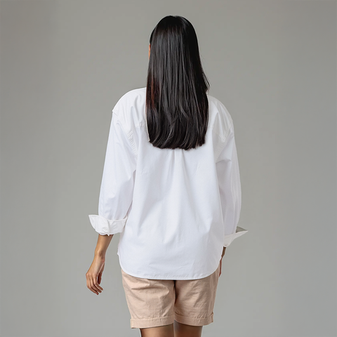 Women's Cotton Twill Shacket - Off white