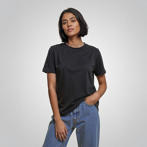 Women's Cotton Jersey Roundneck T-Shirt - Black