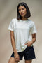 Women's Cotton Jersey Roundneck T-Shirt - Off White