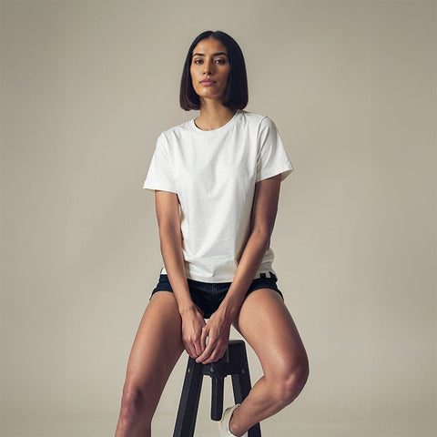 Women's Cotton Jersey Roundneck T-Shirt - Off White