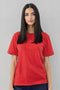Women's Cotton Jersey Roundneck T-Shirt - Red