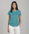 Women's Cotton Jersey Roundneck T-Shirt - Teal