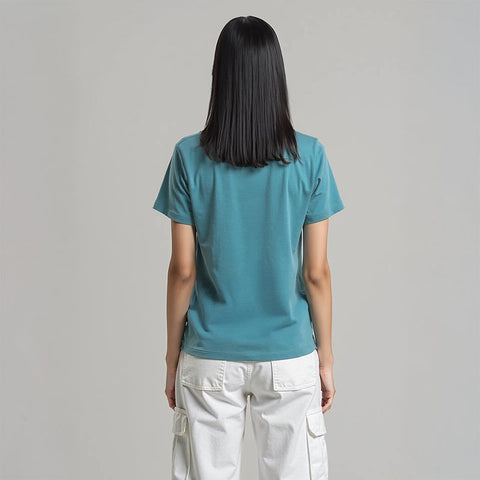 Women's Cotton Jersey Roundneck T-Shirt - Teal