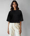 Women's French Terry Crop T-shirt - Black