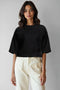 Women's French Terry Crop T-shirt - Black