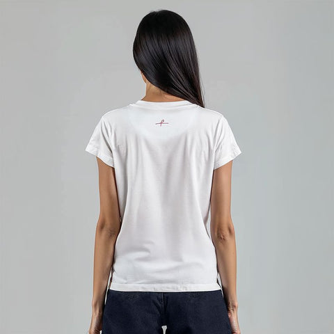 Women's Cotton Jersey V-Neck T-Shirt - White