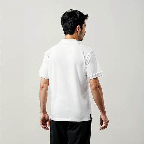 Men's Cotton Honeycomb Polo T-Shirt - White