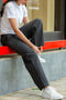 Women's Cotton Melange Tailored Pants - Charcoal