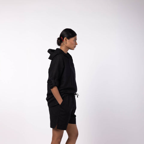 Women's Hooded Shirt - Black