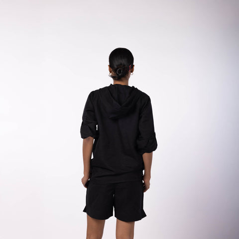 Women's Hooded Shirt - Black