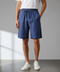 Men's Linen Blend Shorts - Dark Blue