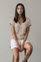 Women's Flatknit Kaftan Top - Beige
