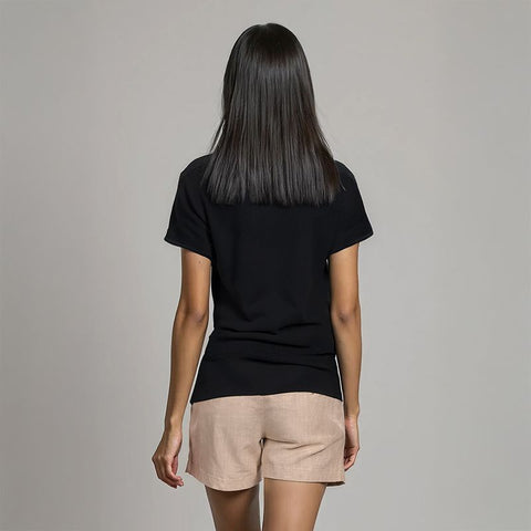 Women's Flatknit Kaftan Top - Black