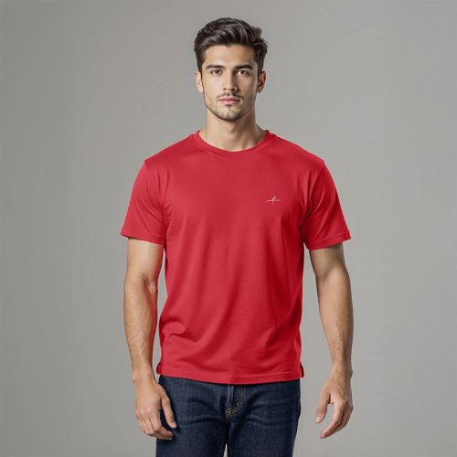 Men's Cotton Jersey Roundneck Tshirt - Red